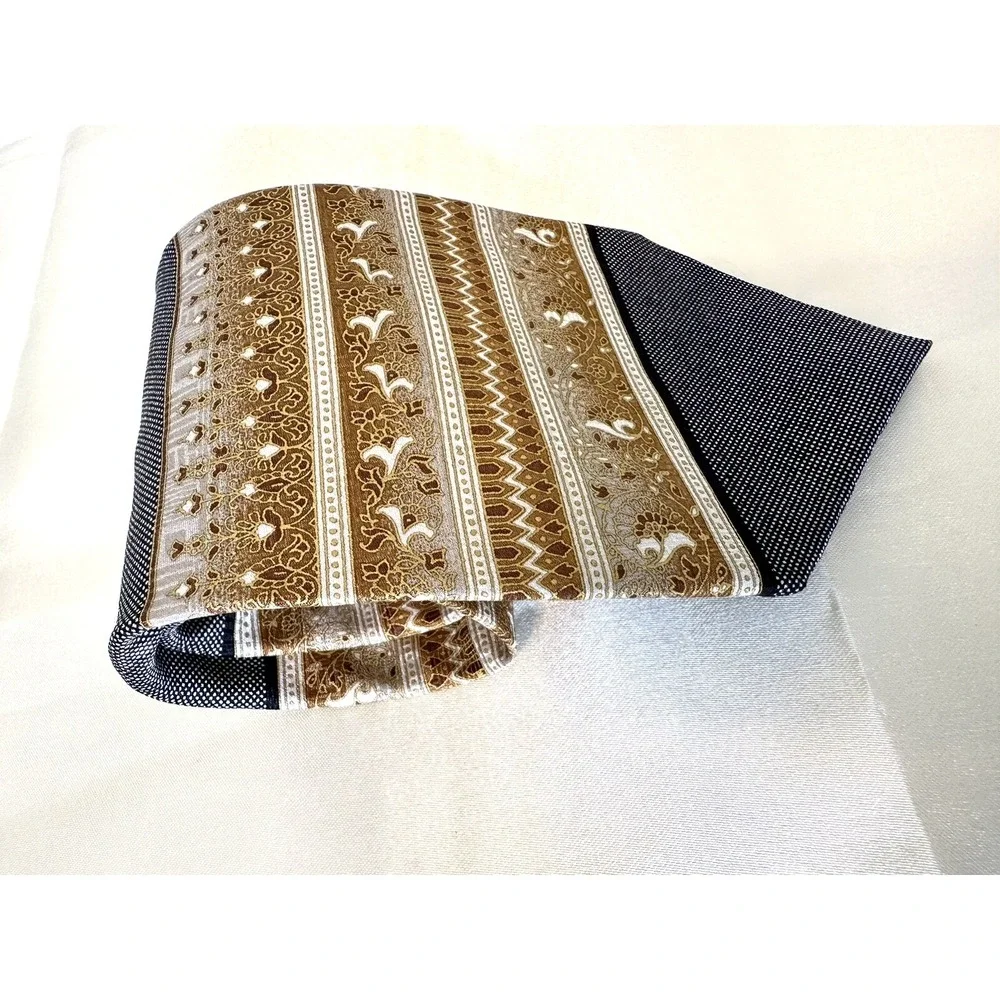 EMILIO PONTI NECKTIE TIE BLACK BROWN GOLD 4 X 58